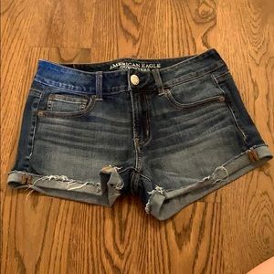 American Eagle Dark-Medium Wash Denim Shorts